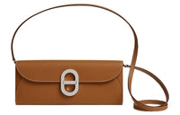HERMES Epsom Leather Wallet Crossbody Bag Regular Women's 37 Gold Gold Brown
