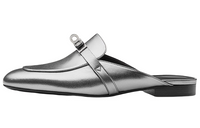 HERMES Wrap-toe Slippers Women's Silver