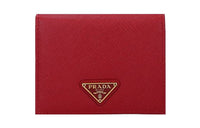 PRADA Leather Wallet Women's Red
