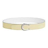HERMES Calfskin Leather Belts Men's Yellow 3.8cm