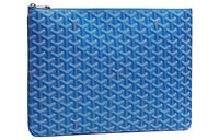 GOYARD SENAT Canvas With Leather Wallet Toiletry Bag Clutch Medium Size Unisex Blue