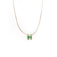HERMES Metal Necklaces Women's Green