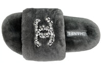 CHANEL Slide Slippers Women's Gray