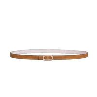 HERMES Calfskin Leather Belts Women's Gold Width 1.3CM