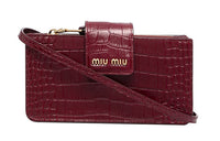 MIU MIU Leather Wallet Women's Burgundy