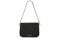 MIU MIU SASSY Soft Sheep Leather Handbag Medium Size Women's Black