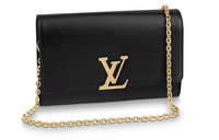 LOUIS VUITTON Lacquered Finish Calfskin Shoulder Bag Women's Black