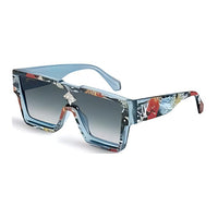 LOUIS VUITTON Acetate Irregular Shape Sunglasses Men's Blue