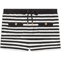 CELINE Marinière Mini Shorts In Ribbed Cotton Jersey