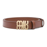 MIU MIU Leather Leather Belts Women's Brown 2.5CM