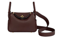 HERMES Cow Leather Handbag Shoulder Bag Crossbody Bag Mini Women's Saddle Red