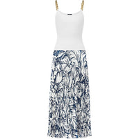 LOUIS VUITTON Palm Print Trompe L’Oeil Maxi Dress