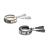 DIOR Cotton Bracelets Women's Black/White