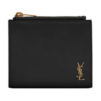 SAINT LAURENT Cow Leather Card Holder Women's Black