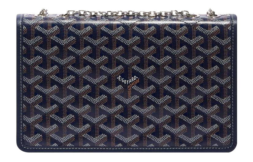 GOYARD Alexandre III Canvas With Leather Shoulder Bag Crossbody Bag Women's Marine Blue