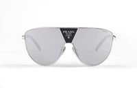 PRADA Metal Irregular Shape Sunglasses Men's Silver