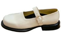 CHANEL Chunky Heel Mary Jane Shoes Women's Beige