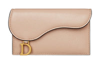 DIOR Goatskin Card Holder Women's Sand Pink