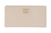 MIU MIU Leather Wallet Large Size Women's Pink White