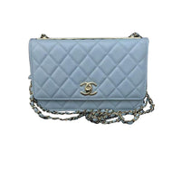 CHANEL Trendy CcWOC Lambskin Wallets Shoulder Bag Crossbody Bag Women's Blue