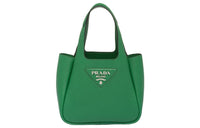 PRADA Leather Basket Bag Tote Bag Shopping Bag Handbag Women's Green