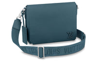 LOUIS VUITTON New Wave Aerogram Leather Messenger Bag Shoulder Bag Crossbody Bag Men's Blue
