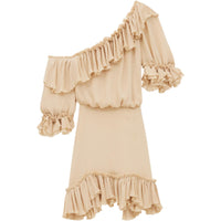 SAINT LAURENT Ruffled One-Shoulder Dress