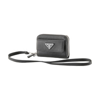 PRADA Leather Coin Purse Men's Black