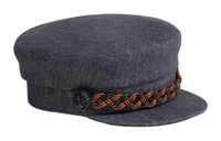 HERMES Linen Berets Women's Dark Gray
