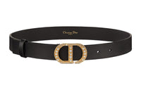 DIOR Leather Belts Women's Black