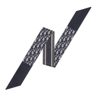DIOR Mulberry Silk Silk Scarves Women's Marine Blue