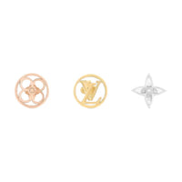 LOUIS VUITTON Metal Stud Earrings Women's Gold/Rose Gold/Silver
