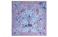 HERMES Knit Scarves Unisex Blue/Purple