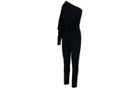 SAINT LAURENT One Shoulder Ruched Jumpsuit