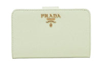 PRADA Saffiano Leather Wallet Women's Light Green