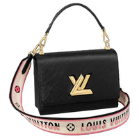 LOUIS VUITTON Twist Leather Letter Bag Shoulder Bag Women's Black