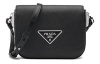 PRADA Saffiano Leather Crossbody Bag Women's Black