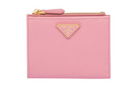 PRADA Leather Wallet Small Size Women's Pink