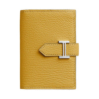 HERMES Bearn Mysore Goat Skin Card Holder Women's Sunshine Gold