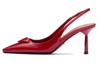 PRADA Slim Heel High Heels 7.5cm Women's Cherry Red
