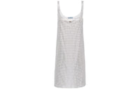 PRADA Rhinestoned Cotton Minidress