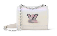 LOUIS VUITTON Twist Epi XL Grained Leather Shoulder Bag Crossbody Bag Small Size Women's Silver