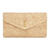 SAINT LAURENT Raffia Clutch Women's Natural