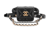 CHANEL With Sheepskin Leggings Headphone Set With Earphone Case Women's Black