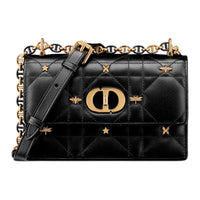 DIOR Calfskin Crossbody Bag Shoulder Bag Women's Black