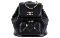 CHANEL Cow Leather Backpack Small Size Women's Black