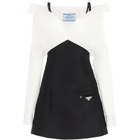 PRADA FW21 Long Sleeved Dress Women's Black White