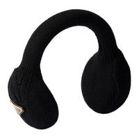 PRADA Wool Enamel Earmuffs Women's Black