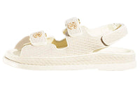 CHANEL Dad Sandal Ivory Knit Women's