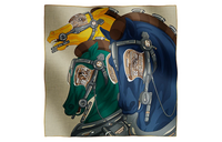 HERMES Silk Scarves Men's Multicolor